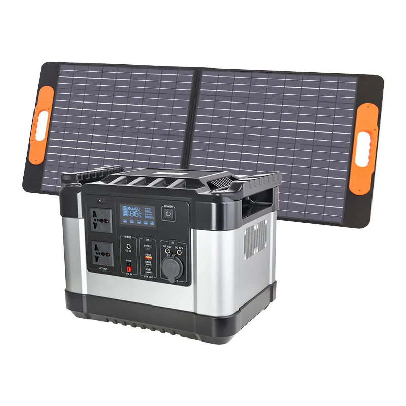 Sortie AC DC 1000W Produits d'énergie solaire Batterie portable Générateur d'énergie solaire pour voiture de camping