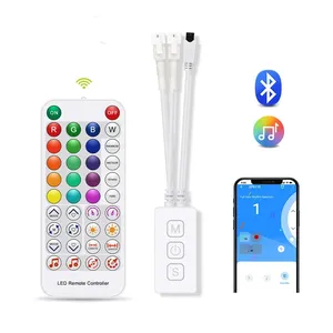 WS2812 WS2811 WS2812B светодиодный контроллер SP611E музыкальный синий зуб приложение + IR 38 клавиш пульт дистанционного управления Встроенный микрофон 5V-24V - Product Image 1