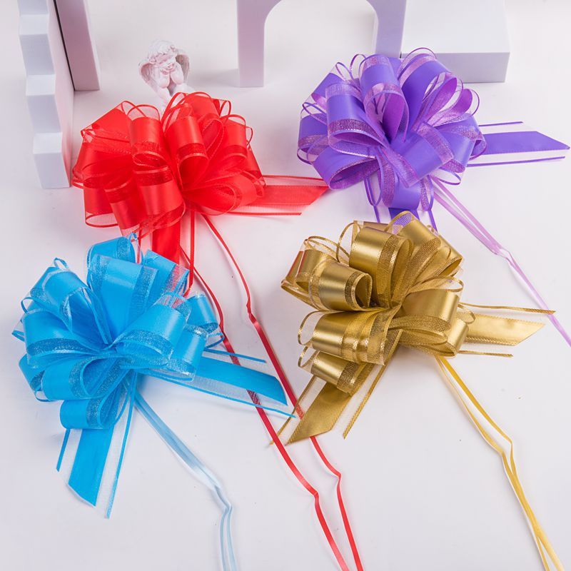 New Arrival Wedding Accessories Ribbons Gift Ribbon Pull Bow Gift Wrapping Material Christmas Gifts Ornament Organza Ribbon Bow