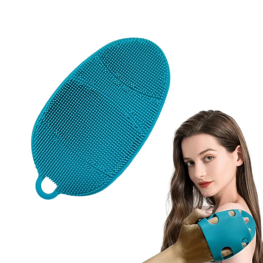 Yeni stil silikon banyo fırçası vücut fırçalayın lif kabağı taşınabilir çift taraflı silikon lif kabağı