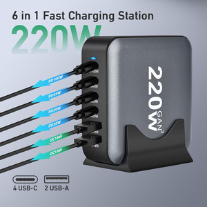220W窒化ガリウム充電器20V5A 4C + 4USBハイパワー携帯電話タブレットノートブックユニバーサルデスクトップ充電ステーション220W - Product Image 2