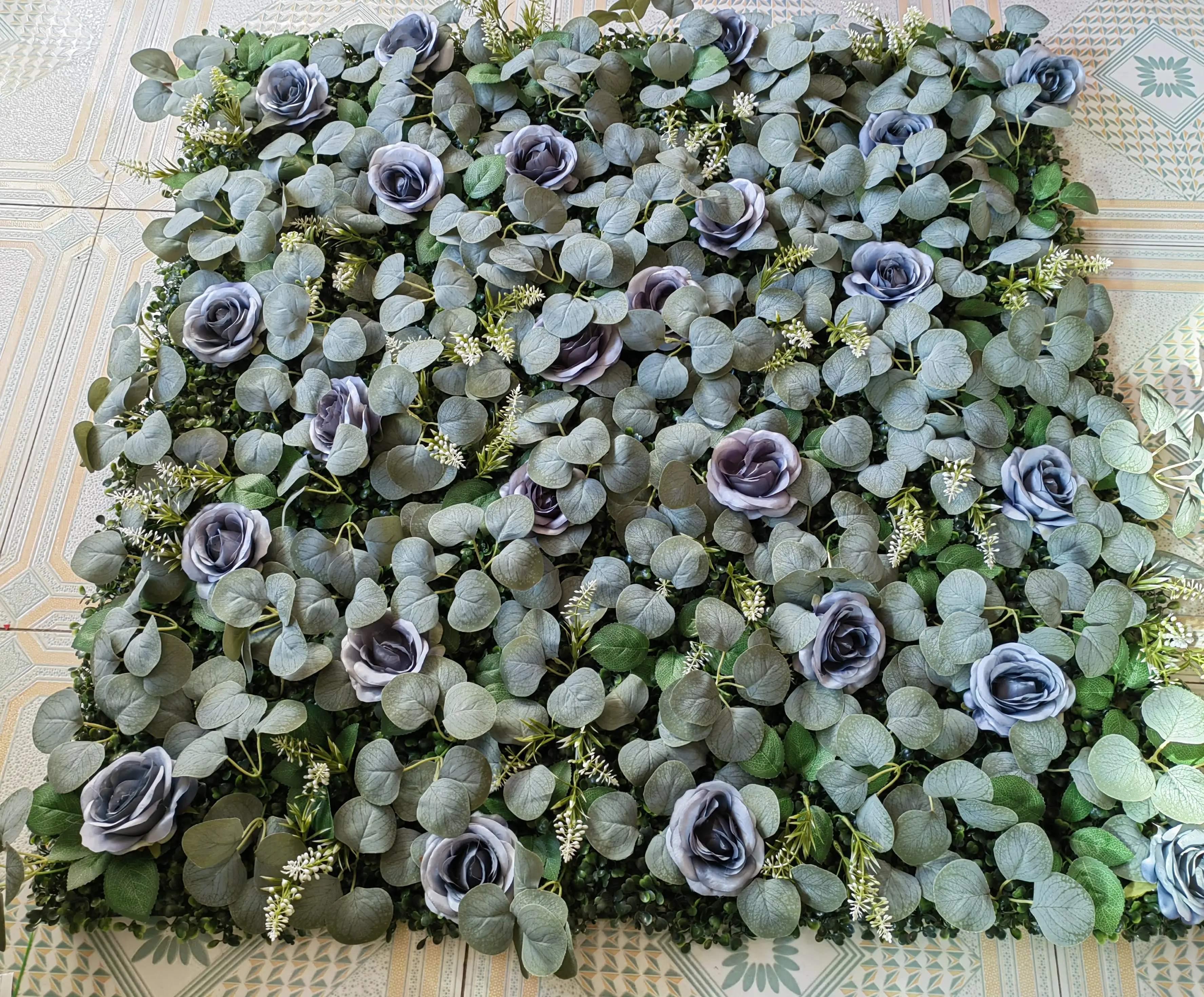 Wholesale 1M* 1M 3D Artificial Flower and Grass Plant Panel  Wall Backdrop For Indoor Outdoor Home Party Wedding Decoration