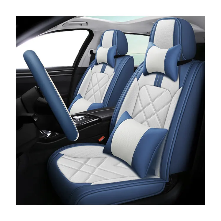 Xiangta أعلى جودة 9 طقم من مقاعد السيارة الجلدية الفاخرة 7 مقاعد أغطية مقاعد السيارة مقاس عالمي