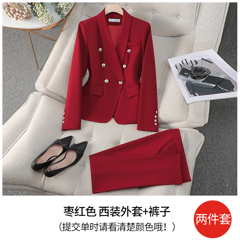 Burgundy suit pants