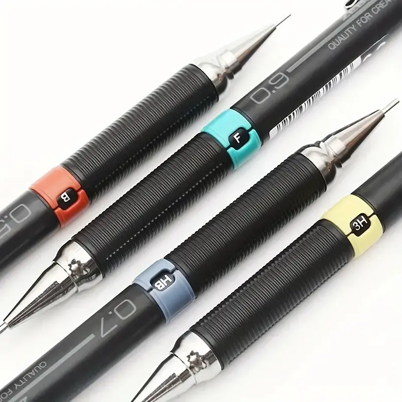 0,3/0,5/0,7/0,9mm Druck bleistift mit Bleisatz Student Automatische Bleistifte mit Radiergummi Design School Painting Schreib zubehör