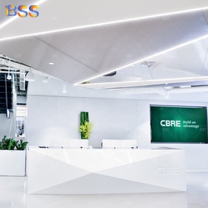 Trang Trí Tiếp Tân Văn Phòng Bề Mặt Kim Cương Rắn Tổng Hợp Màu Trắng Chất Lượng Hàng Đầu Sang Trọng Sang Trọng Sang Trọng Lễ Tân Văn Phòng Công Ty - Product Image 2