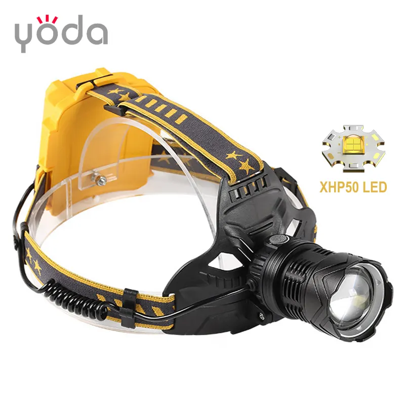 50w 2000 Lumen USB wiederauf ladbarer zoombarer Hochleistungs-XHP50-LED-Scheinwerfer für den Bergbau