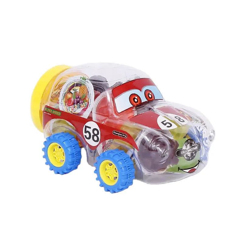 レトロなおもちゃの車で安いゼリープディングフルーティーな食べ物ゼリーフルーツハラールティクトックキャンディー
