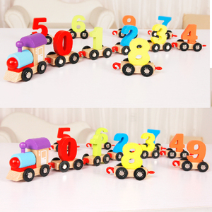 Kids Educational Digital Train Figure Model <strong>Blocks</strong> Wooden Train <strong>Building</strong> <strong>Blocks</strong> Puzzle Toy Set With Numbers <strong>Pattern</strong> 0~9 Car