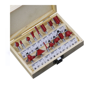 15pcs 8毫米柄硬质合金刳刨机钻头，用于木工刀具雕刻刀具 - Product Image 1