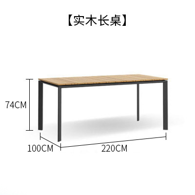220 mesa larga (aluminio + teca)