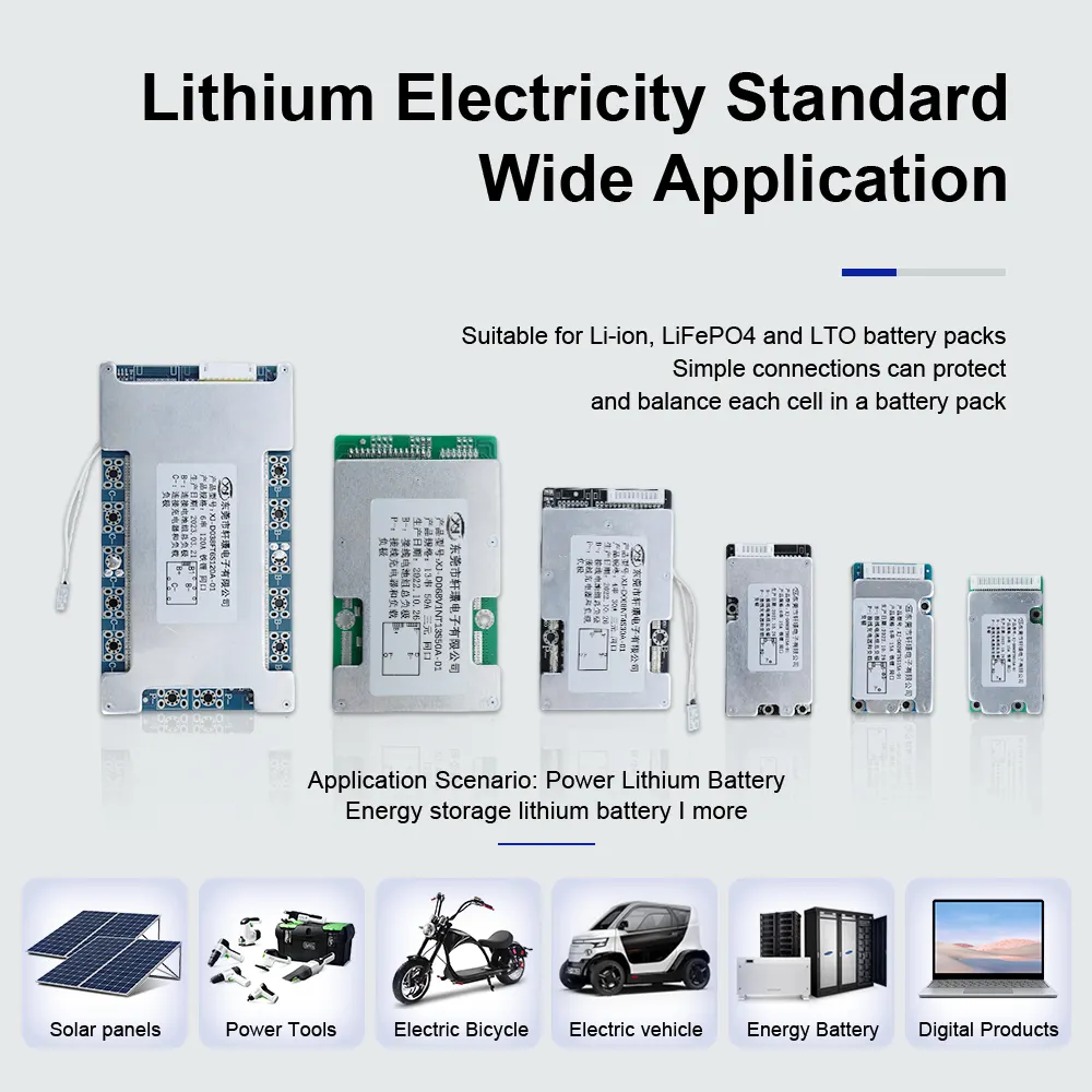 XJ BMS ไฟฟ้าสกู๊ตเตอร์ 4s 6s 7s 8s 10s 13s 12v 24v แบตเตอรี่ลิเธียม bms เหมาะสําหรับไฟฟ้าสกู๊ตเตอร์ข้อกําหนดต่างๆ