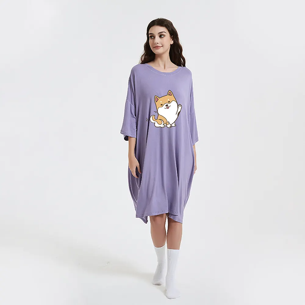 Fit All Mujer Ropa de dormir Oversize Sleep Soft Tee Camiseta Pijamas de mujer Camiseta de dormir