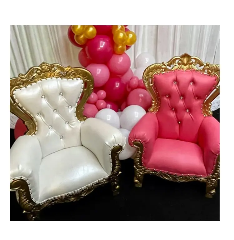 Fauteuil thrones de luxe moderne pour enfant, chaise luxueuse, de couleur rose, argent et or, nouvelle collection