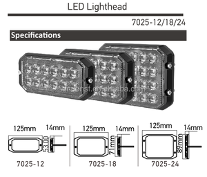 ECE R10 ECE R65 Class 2 <strong>LED</strong> Surface Mount Grille 18 <strong>LED</strong> Flashing Hazard Lighthead Strobe Light SA7025-18 - Product Image 3