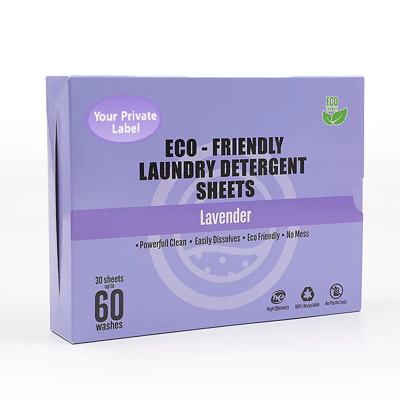 Sedex approved 100% Biodegradable And Eco friendly paper envelop laundry sheets laundry strips pure natural plant