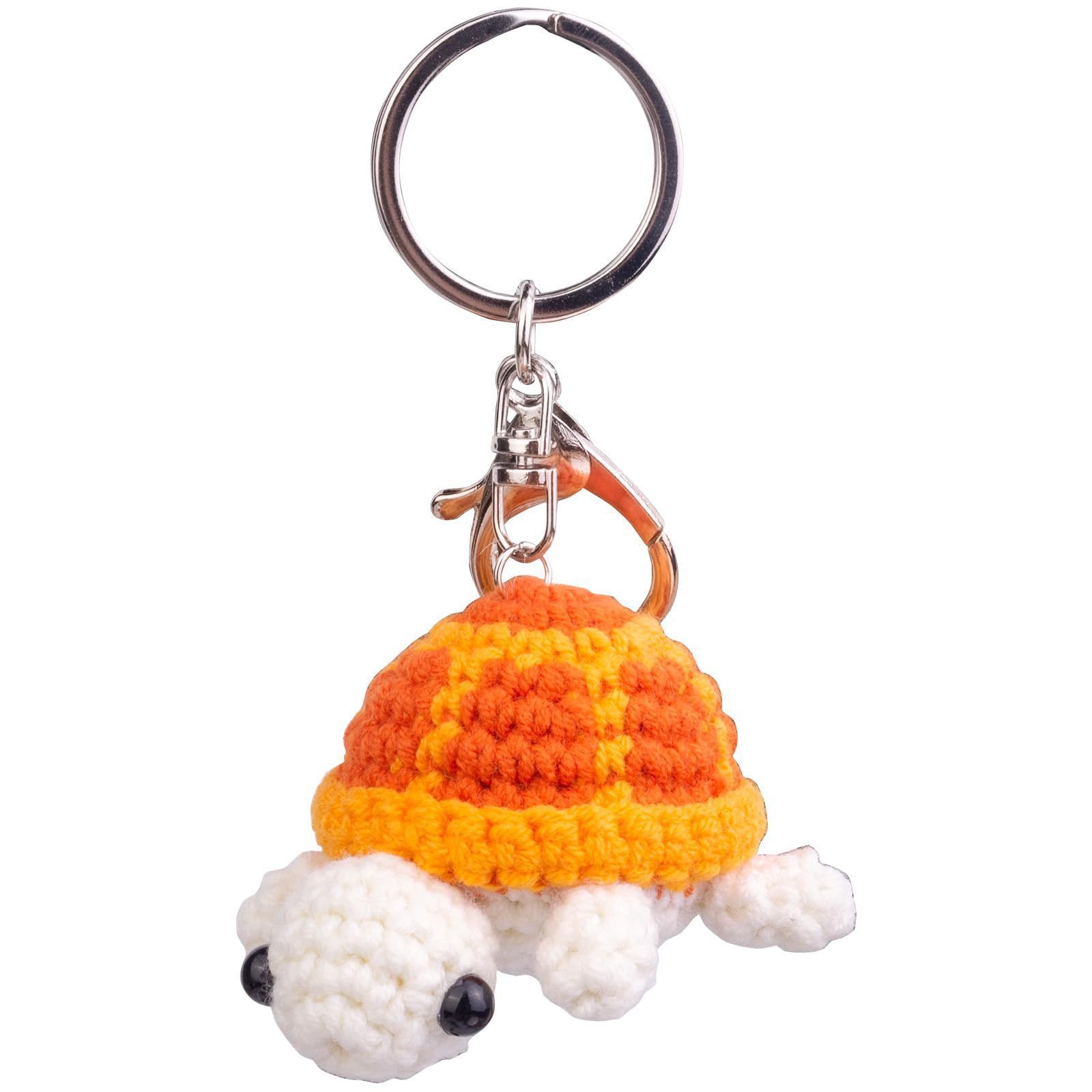 Yellow turtle knitted pendant