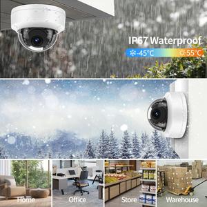 กล้องรักษาความปลอดภัยเครือข่าย4K 8MP โดม POE IP กลางแจ้ง2.8มม. H.265 IP67ใช้ได้กับกล้องวงจรปิดกันน้ำ Hi NVR - Product Image 6