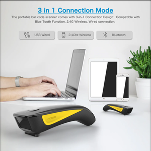 C750 Mini 2D <strong>QR</strong> <strong>Code</strong> Scanner YellowGreen Charging Dock Features Finger Scanner BT Interface <strong>IOS</strong> Store Use Stock Available - Product Image 5