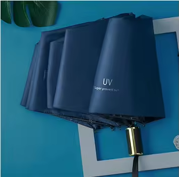 Parapluie 8K Long et Colle Noire (UV) - Bleu Marine