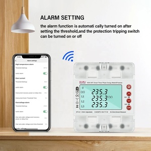 3 faz 380V 100A Tuya WiFi akıllı çift yönlü enerji güç kWh metre altında voltaj koruyucusu röle anahtarı akım sınırı - Product Image 5