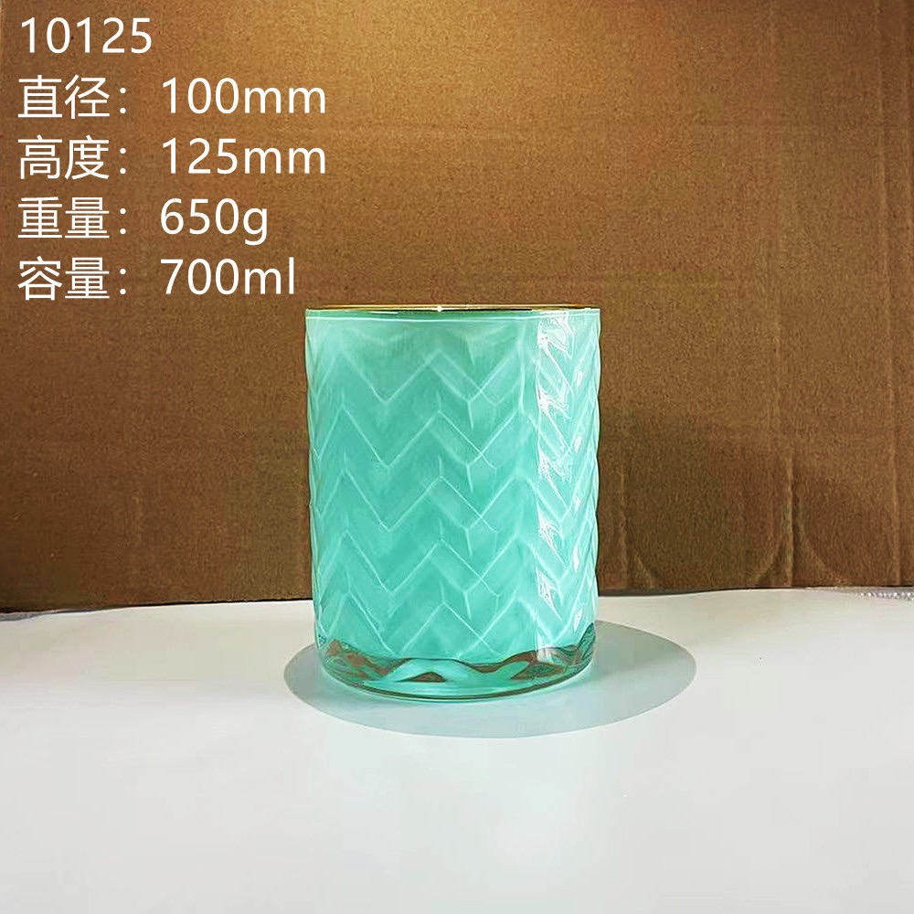 DIY frosted candle cup transparent candle holder empty cup wooden lid candle jar glass container