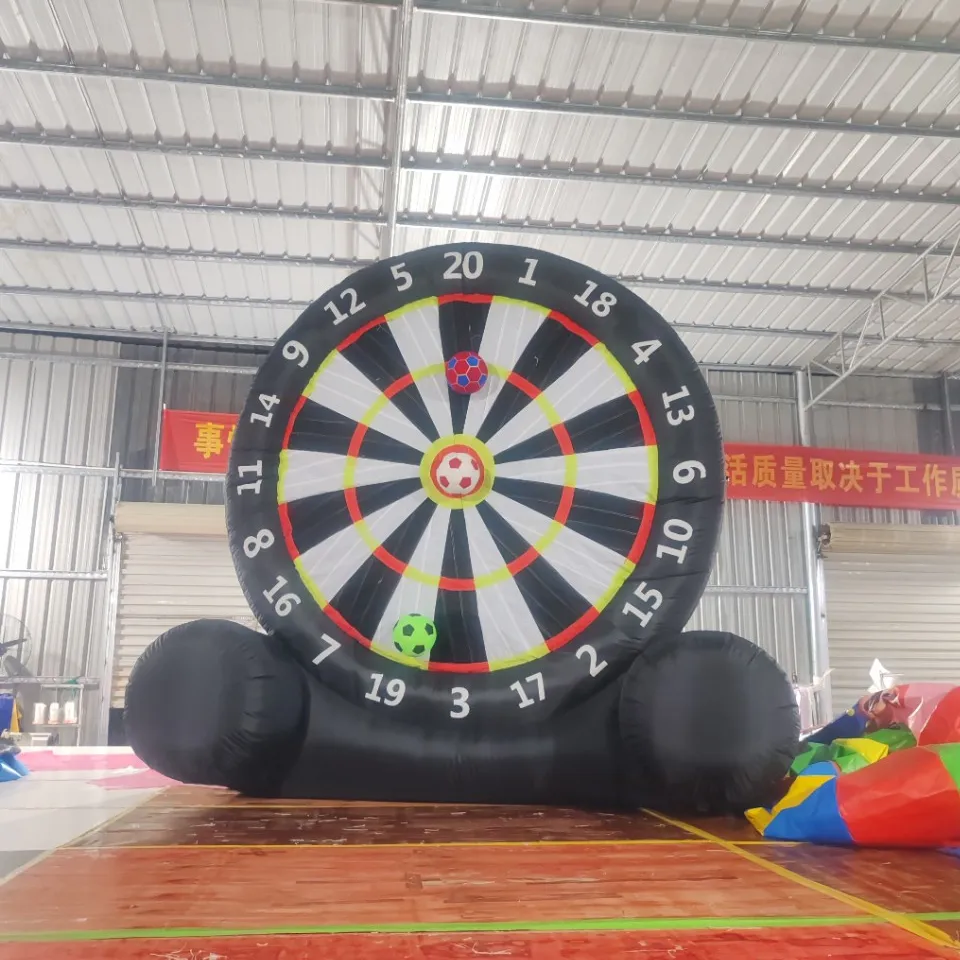 Commercial Outdoor Inflatable Football Dart Board For Adult Castle Slide Game Oxford Cloth Inflatable Soccer Dart Game For Sale