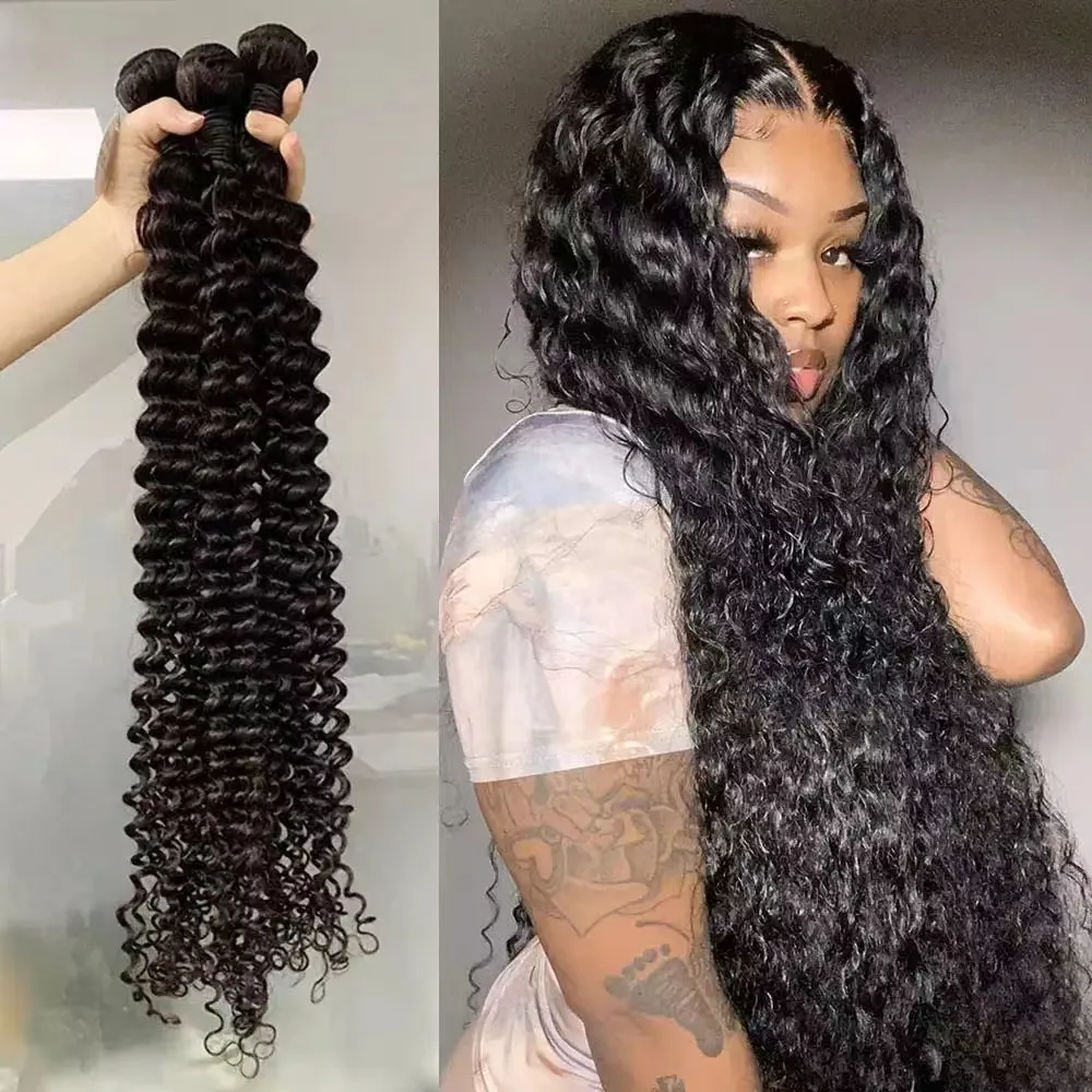 Venta al por mayor de cabello virgen para niña y mujer, extensiones de cabello rizado liso, ondulado, color blanco y negro