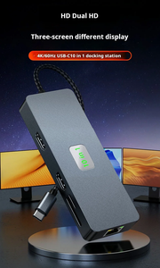 8-Port-USB-C-Hub mit dreifachem Display HDTV 4K 60-Hz-Netzwerk 1000 Mbit/s Typ C USB 3,1 10 Gbit/s 8 in 1 Docking station Typ C. - Product Image 6