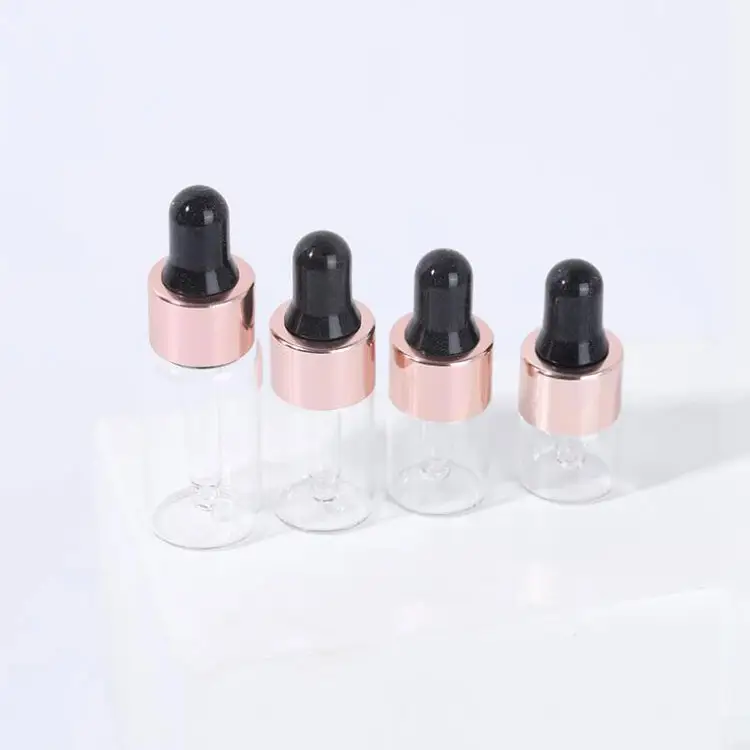 auf lager bereit zum verschenken probe kosmetik 1 ml - 5 ml transparente glasflasche mit rosenfarbenem tropfer