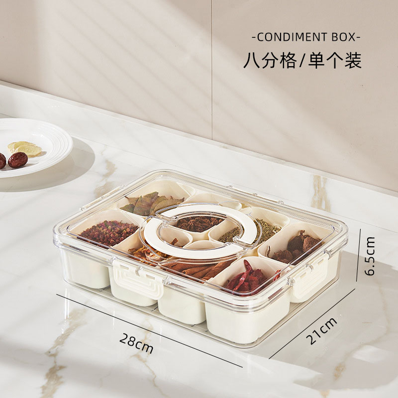 Portable Sealed - Garnish Box 8 Compartments
