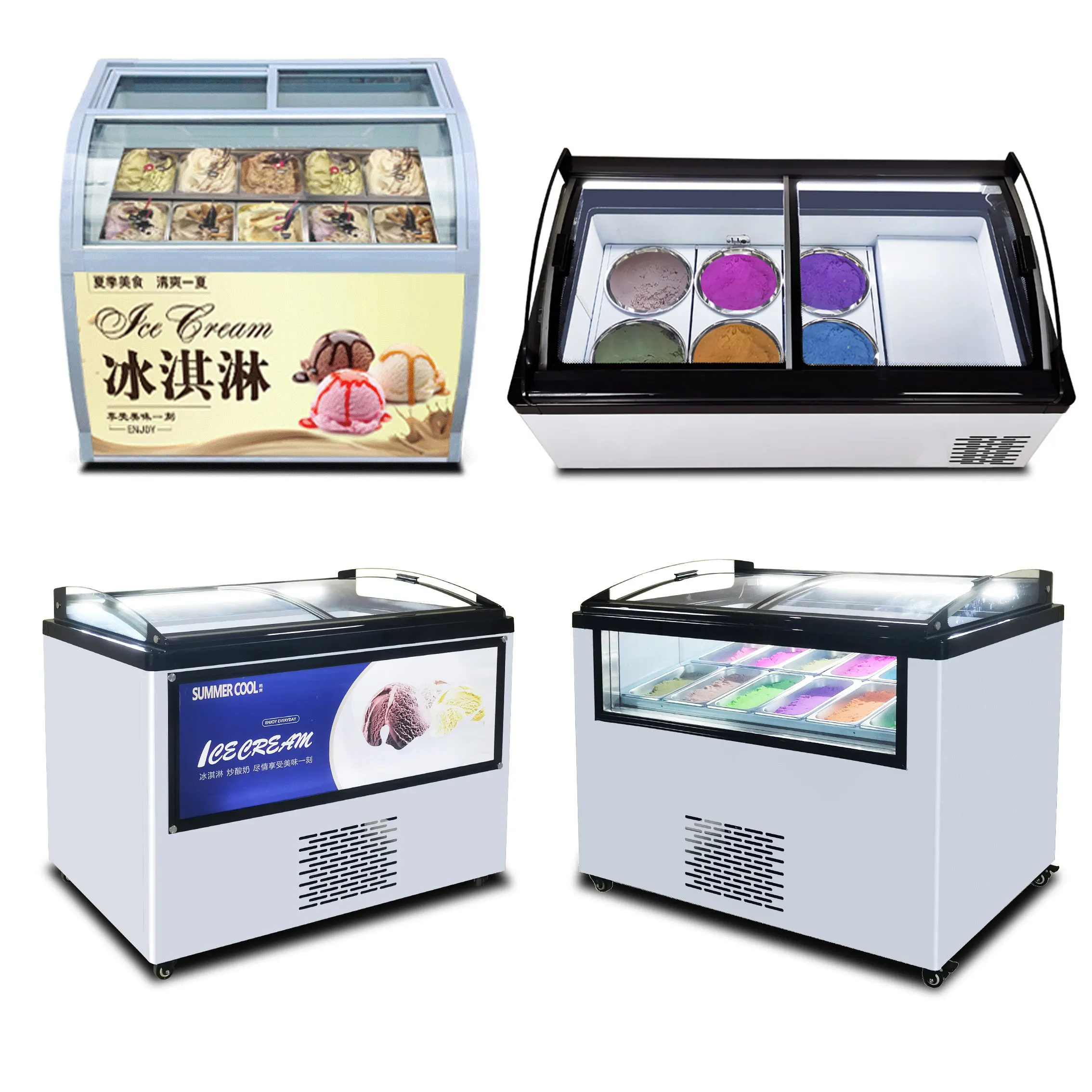 Tischplatte Gelato Gefrier schrank Eis Display italienische Gelato Maschine 1.2M Vitrinen Gelato Display