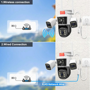 Cámara IP WiFi de 4MP 8K, tres lentes, vista panorámica al aire libre, PTZ, seguridad inteligente, hogar, calle, Sensor CMOS, tarjeta Micro SD, uso en interiores