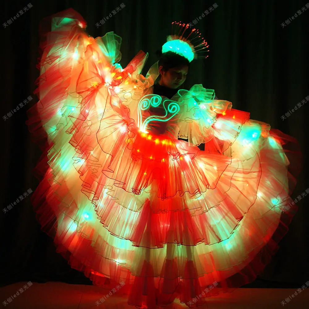 LED costume luminoso performance puntelli parco giochi grande sfilata passerella abbigliamento discoteca bar SHOW Stage wear