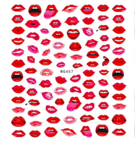 2022 new Nails art valentines Decorations Heart red lips series nail stickers