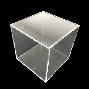 Caja de acrílico transparente minimalista personalizada caja de vitrina de acrílico transparente con tapa Cubo de caja de acrílico de plexiglás - Product Image 2
