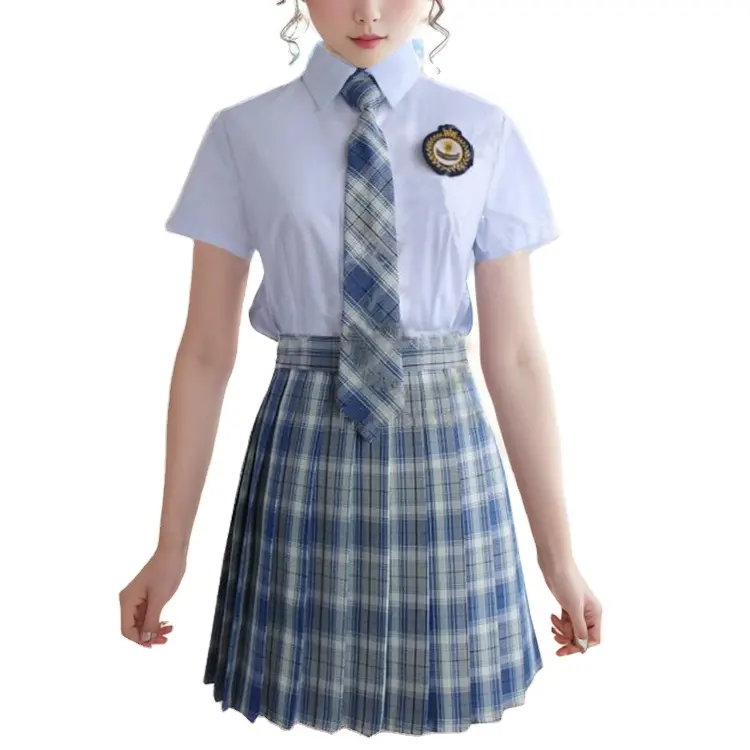 Fabricación personalizada OEM al por mayor conjunto de uniformes de escuela secundaria uniformes escolares universitarios de escuela secundaria con logotipo personalizado