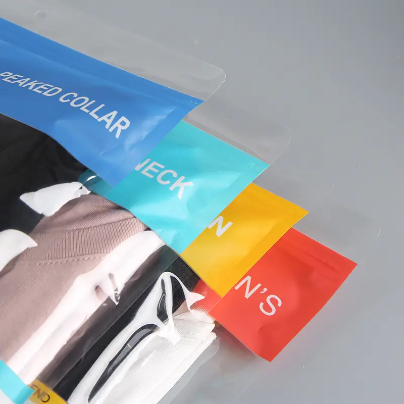 Gravure Surface d'impression recyclable pour chaussettes vêtements sous-vêtements emballage Logo personnalisé réutilisable fermeture éclair sac d'emballage en plastique