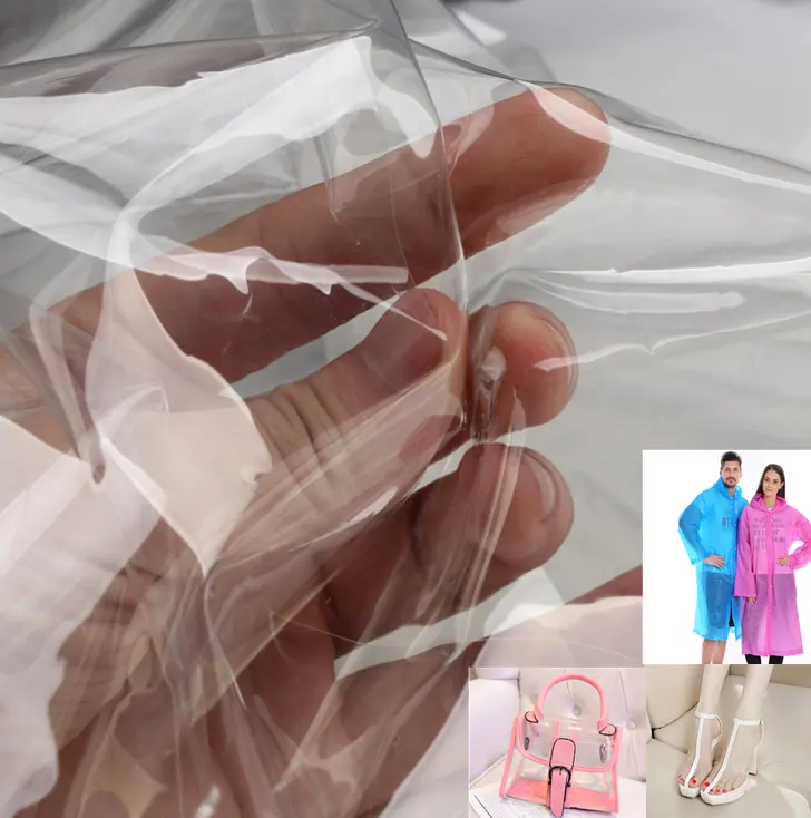 2022 fashion Eco-friendly 0.15-0.30mm TPU transparent clear raincoat fabric