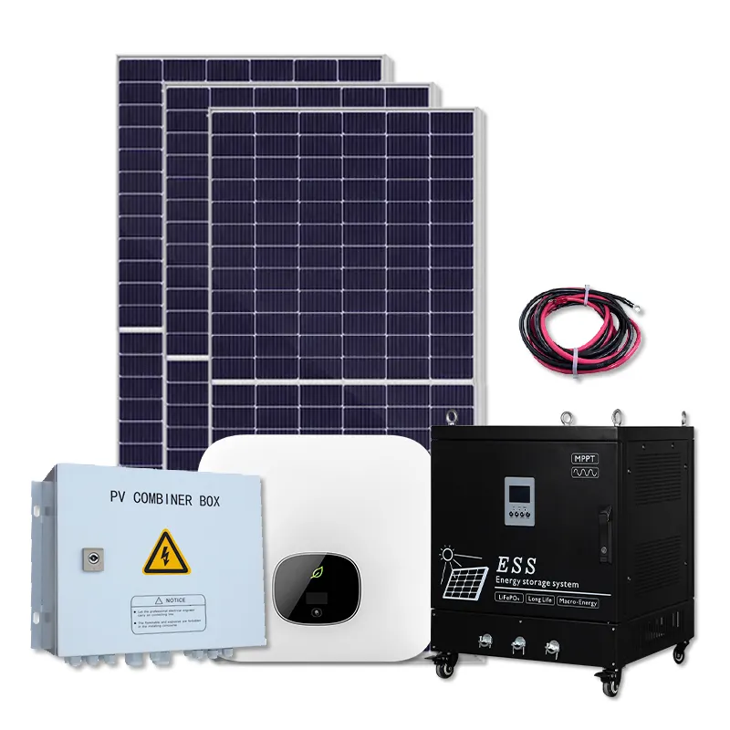 Sistema de energía solar 10kw Sistema de batería de litio solar precio hogar generación de electricidad solar fuera de la red Sistema Solar completo