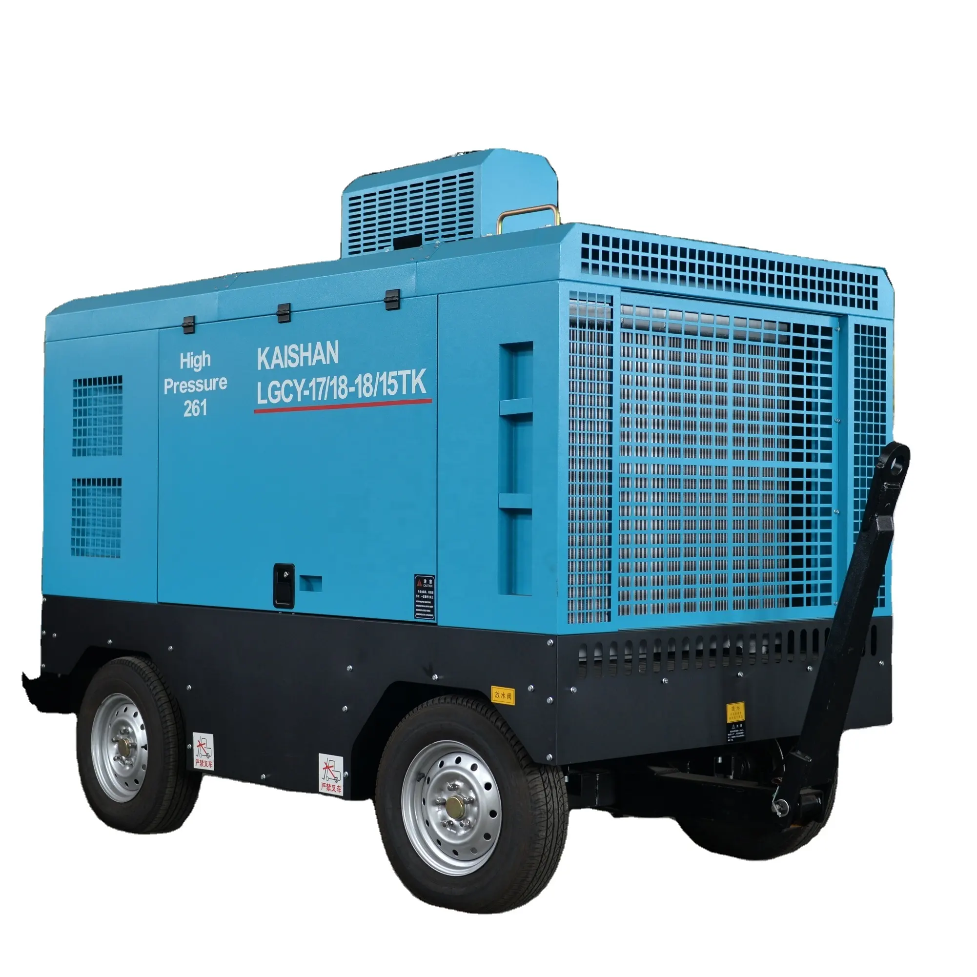 Kaishan 15-18bar 210HP döner kompresör dizel madencilik tekerlek tipi vida jack çekiç için hava kompresörü