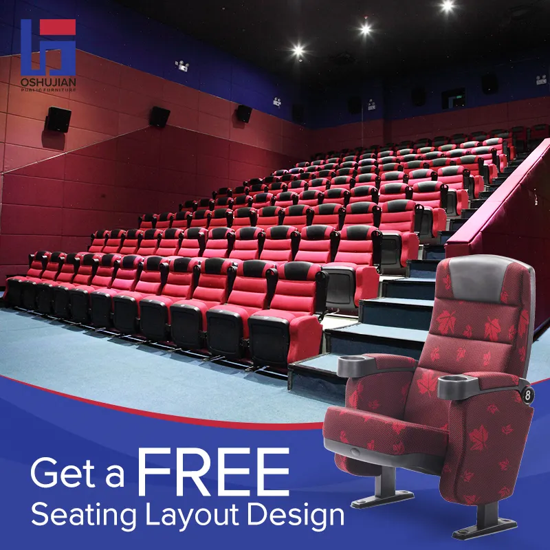 Asientos de teatro, muebles de fábrica, VIP cinema, silla reclinable usada