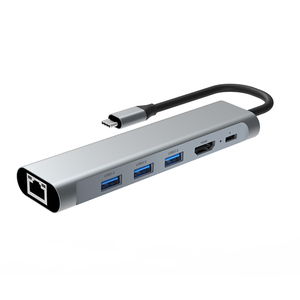 High Speed USB <strong>Hub</strong> 3.0 Type C 6 In14k hd Mi,5Gbps 60W PD Charge 1Gbps RJ45 Ethernet Laptop Docking Station for macbook Laptop Pc - Product Image 1