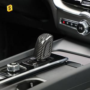ES N-WEW-260 karbon Fiber araba iç aksesuarları vites golf sopası kılıfı Volvo XC40 XC60 <span class=keywords><strong>XC90</strong></span> S60 S90