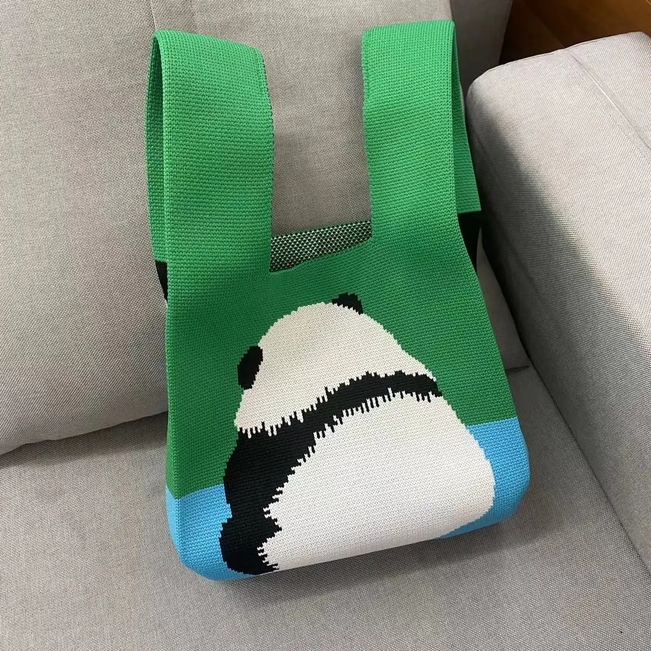 2023 bolsos de moda Panda patrón Tote hombro ganchillo tejido compras bolso de hombro