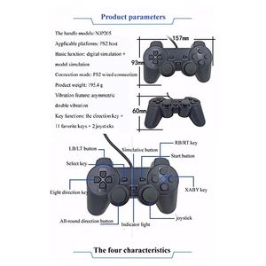 จอยสติ๊กมอเตอร์คู่สำหรับ PS2,จอยสติ๊กสำหรับเล่นเกม PS2จอยแพดสำหรับเล่นเกม PS2เกมแบบมีสาย - Product Image 6
