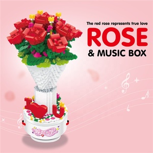 2678pcsビルディングブロックバラの花のおもちゃレンガマイクロダイヤモンドフラワーブーケビルディングキットオルゴールブロック家の装飾アートのためのおもちゃ - Product Image 2