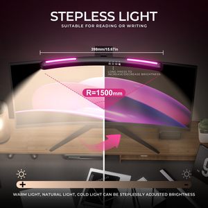 Curved Monitor Light Bar with RGB Backlight Computer Screen <strong>Lamp</strong> Dual Light Source with Touch Control <strong>Timed</strong> Gaming Accessory - Product Image 4
