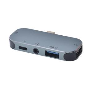 5合1 USB集线器c型耳机插孔适配器usb c音频适配器分离器usb c集线器适配器，适用于笔记本电脑和电话 - Product Image 1