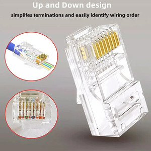 Muestra gratis conector de cobre desnudo Cat5e Cat6 FTP blindado 8P8C conector Rj45 de 3 puntas para red informática - Product Image 6